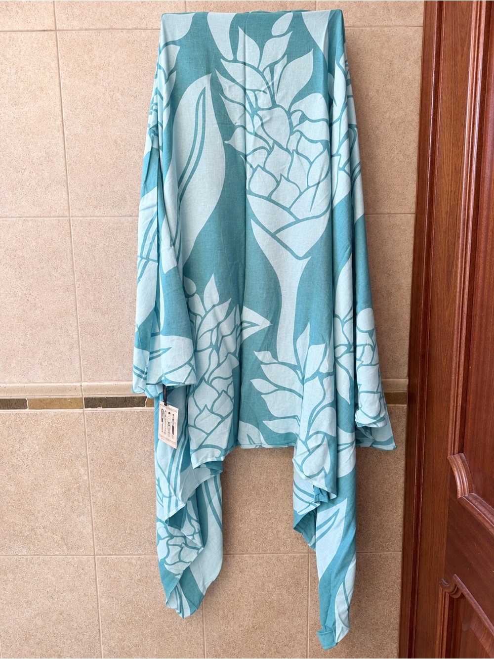 Light Blue Floral Shawl Scarf Wrap